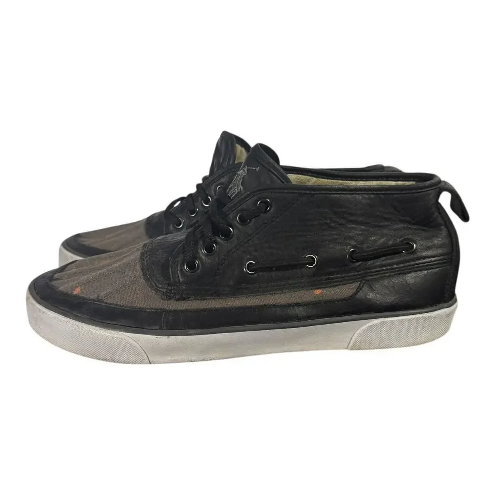 Polo Ralph Lauren Mens Parkstone Mid Sneakers Black/Brown Size 11.5D Lace Up